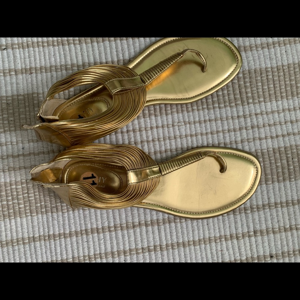 Size 11 Gold Gladiator Sandals (almost brand new)